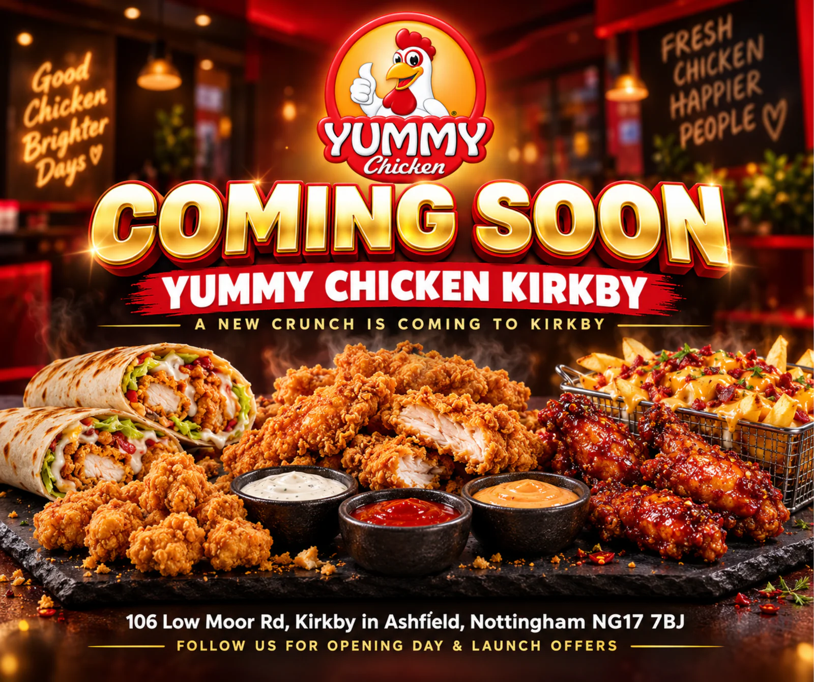 Yummy Chicken Kirkby branch coming soon at Low Moor Road