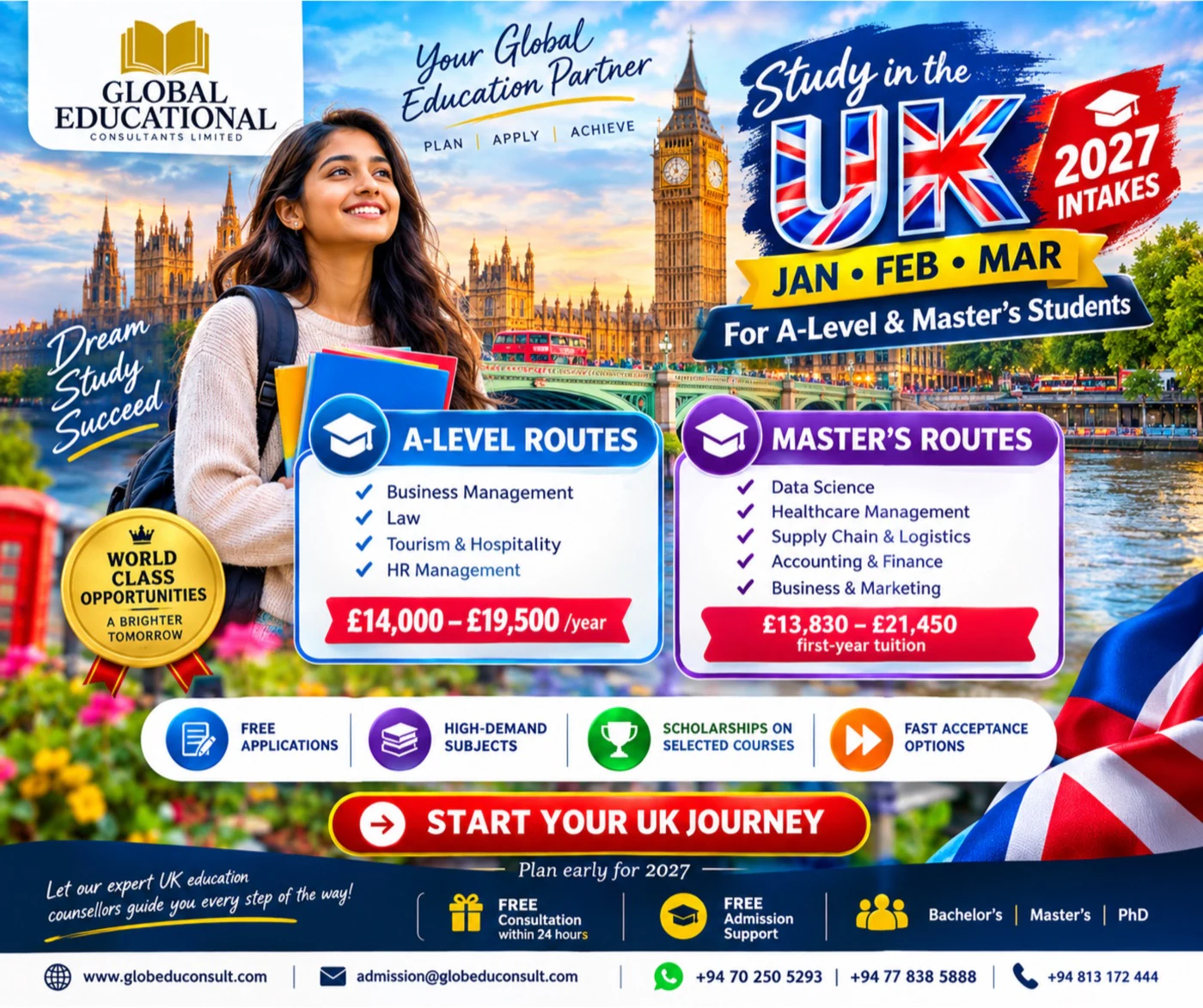 UK January, February & March 2027 Intakes