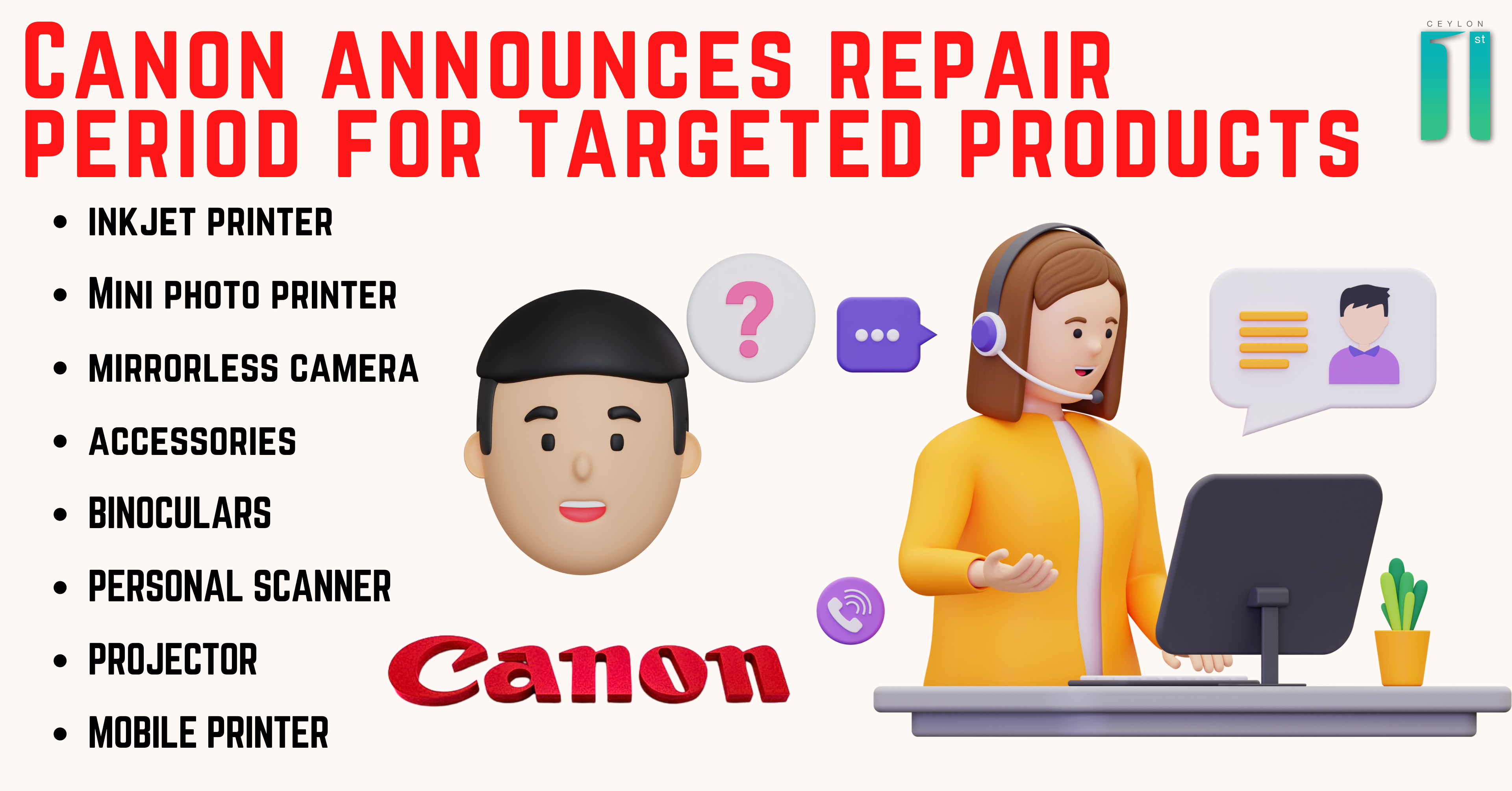 Canon announce repair period of target products