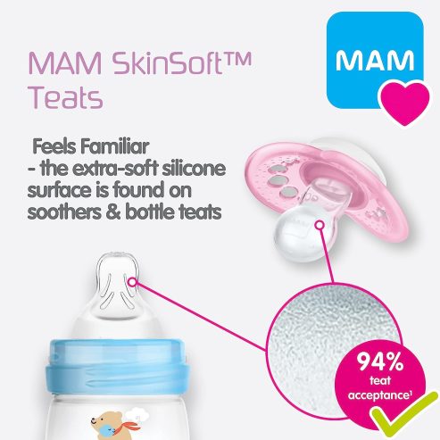 MAM SkinSoft Silicone Teats for Baby Bottles